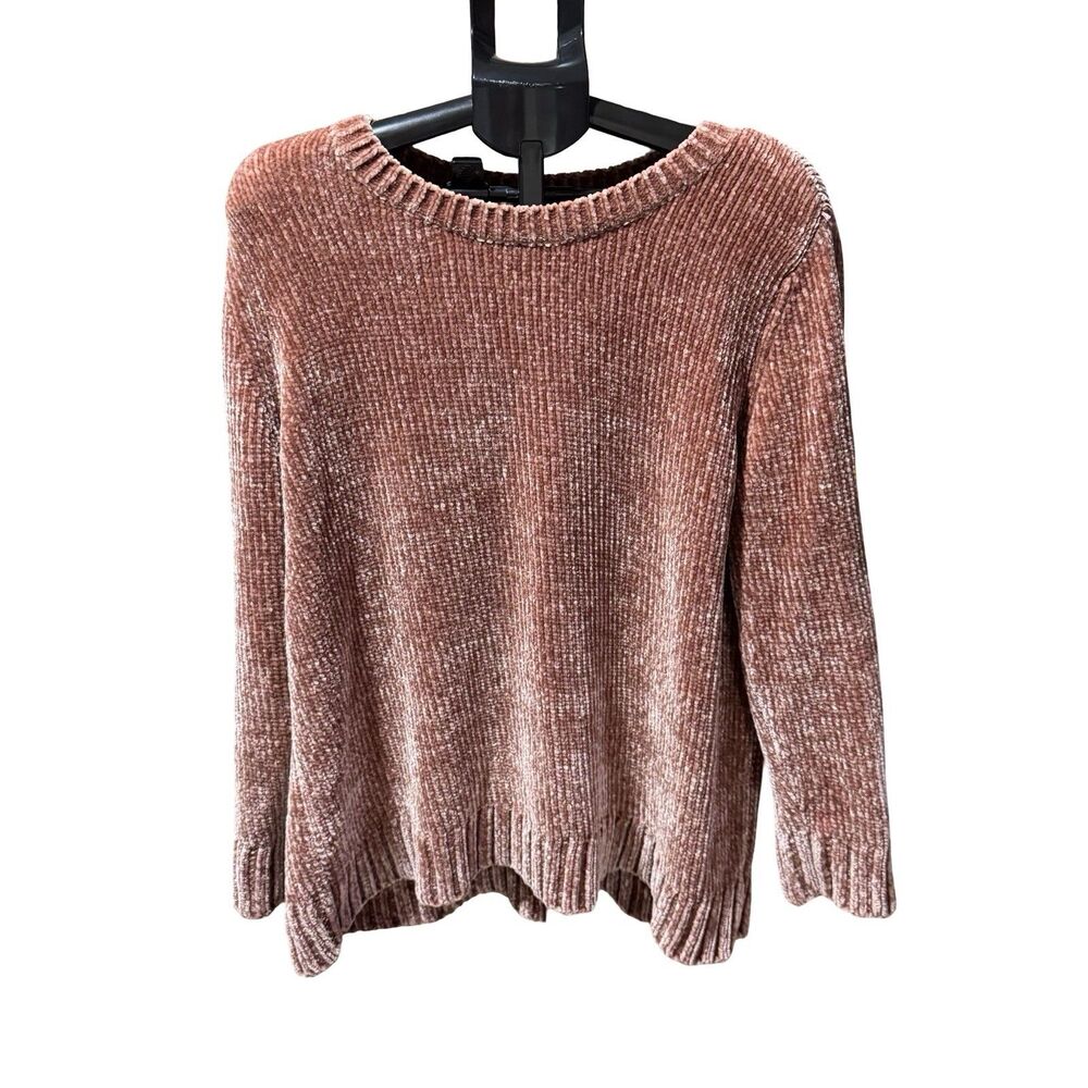 Orvis Sweater Womens XXLarge Pink Chenille Knit Crewneck Long Sleeve Pullover